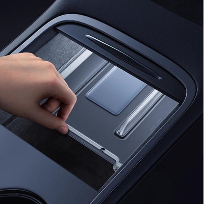 Luminous Center Console Storage Kits for Tesla Model Y Juniper / Model 3 Highland (2PCS) | Translucent Organizer with Cable Management & Anti-Slip Design