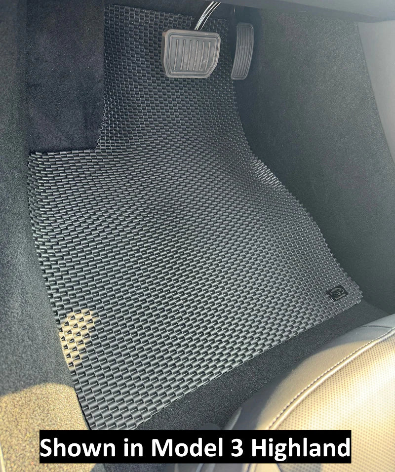 All-Weather Rubber Floor Mats for Tesla Model 3 (2017–2024+) | Custom-Fit, Heavy-Duty Interior Protection