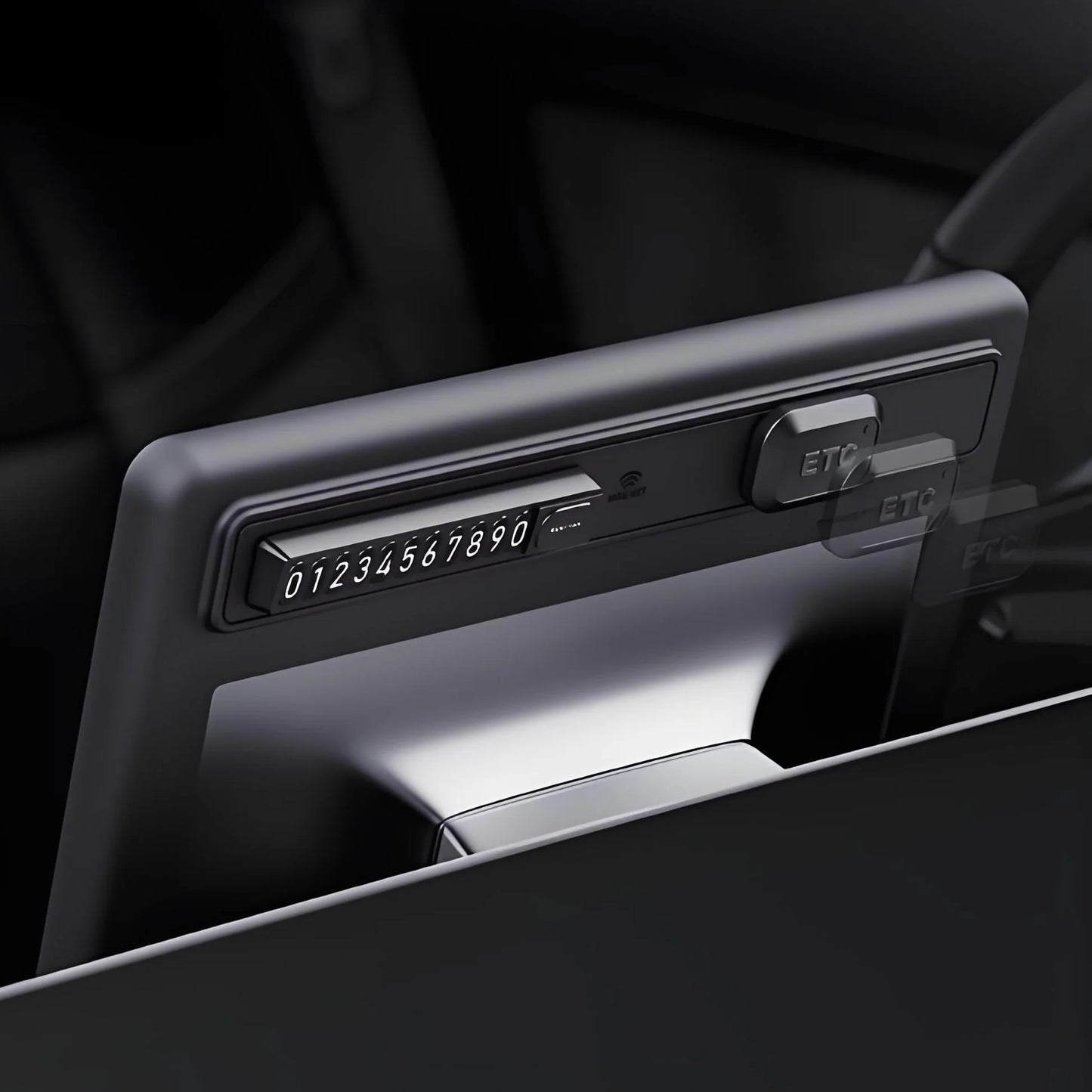 Magnetic Silicone Center Screen Frame with Parking Display Mount for Tesla Model 3 Highland & Model Y Juniper (2017–Present)