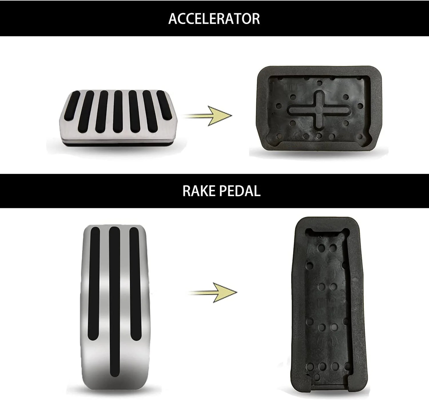 Stainless Steel Gas & Brake Pedal Covers for Tesla Model S/X (2017–2021) | Anti-Slip Performance Pedal Upgrade