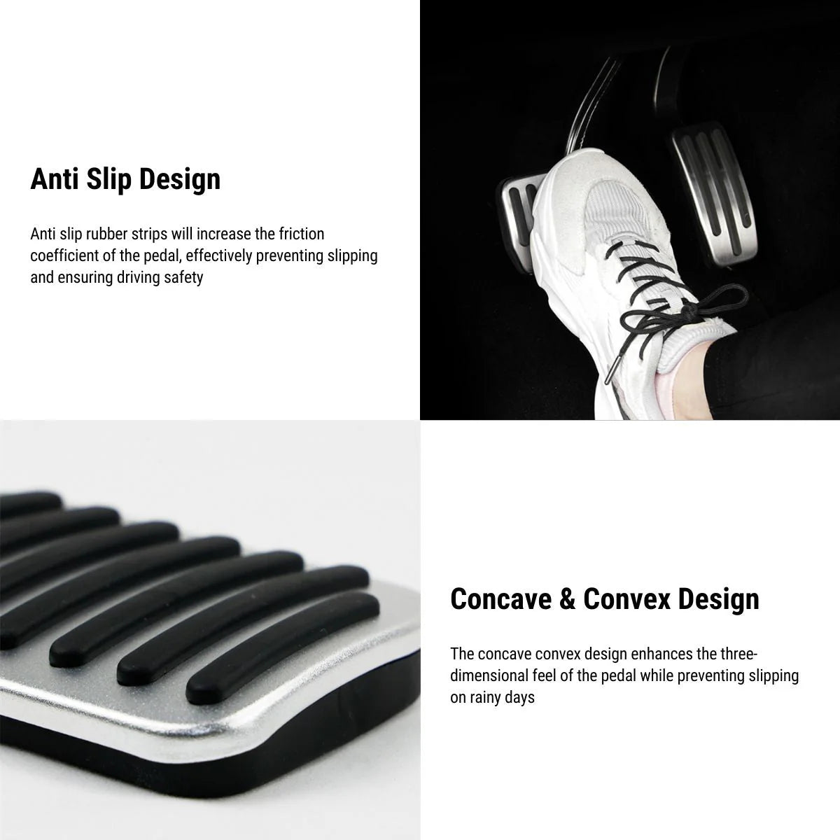 Stainless Steel Gas & Brake Pedal Covers for Tesla Model S/X (2017–2021) | Anti-Slip Performance Pedal Upgrade