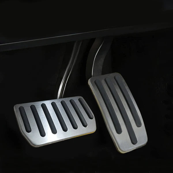 Stainless Steel Gas & Brake Pedal Covers for Tesla Model S/X (2017–2021) | Anti-Slip Performance Pedal Upgrade
