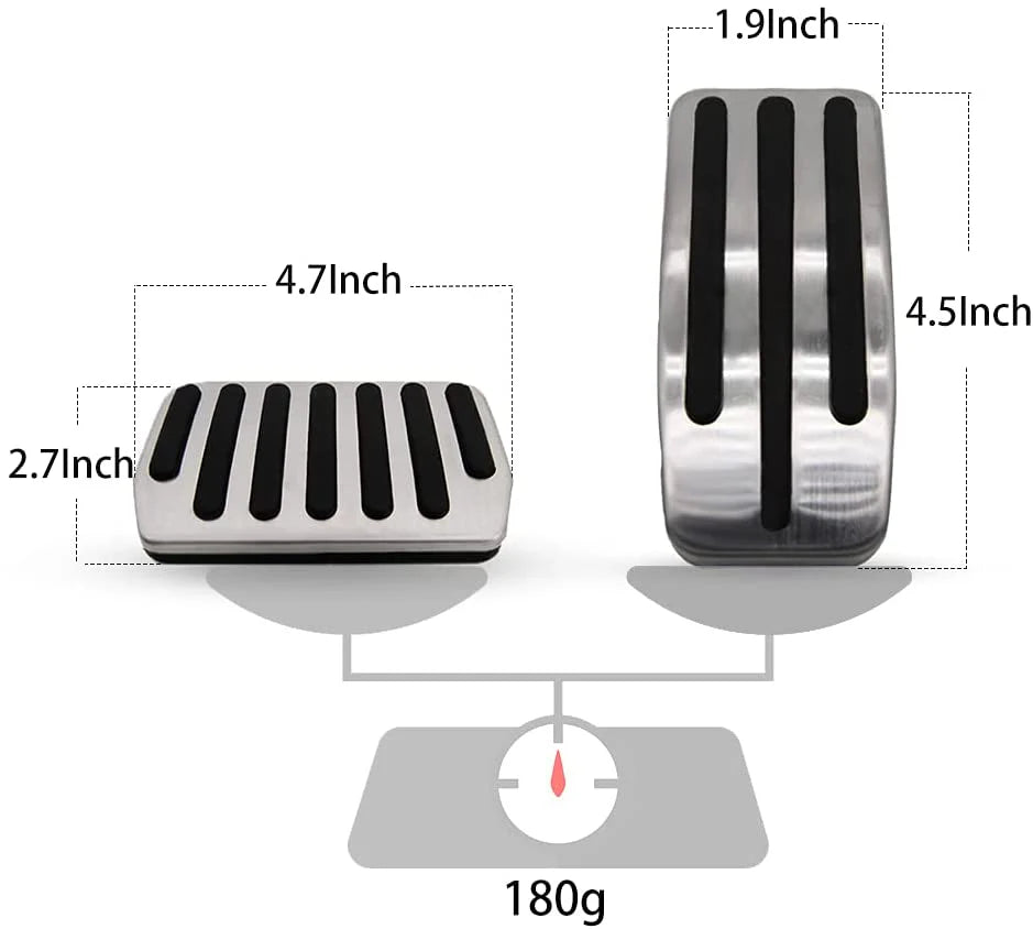 Stainless Steel Gas & Brake Pedal Covers for Tesla Model S/X (2017–2021) | Anti-Slip Performance Pedal Upgrade