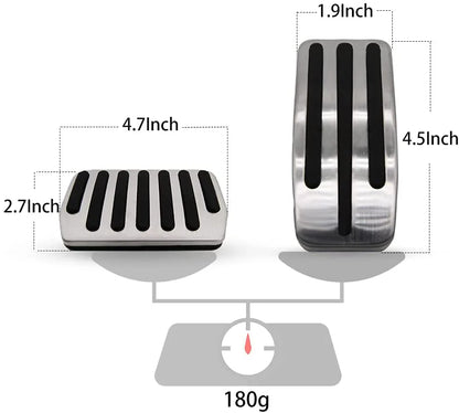 Stainless Steel Gas & Brake Pedal Covers for Tesla Model S/X (2017–2021) | Anti-Slip Performance Pedal Upgrade