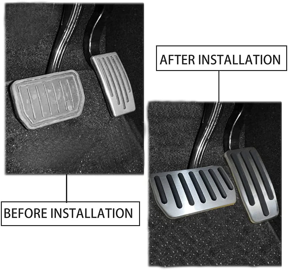 Stainless Steel Gas & Brake Pedal Covers for Tesla Model S/X (2017–2021) | Anti-Slip Performance Pedal Upgrade