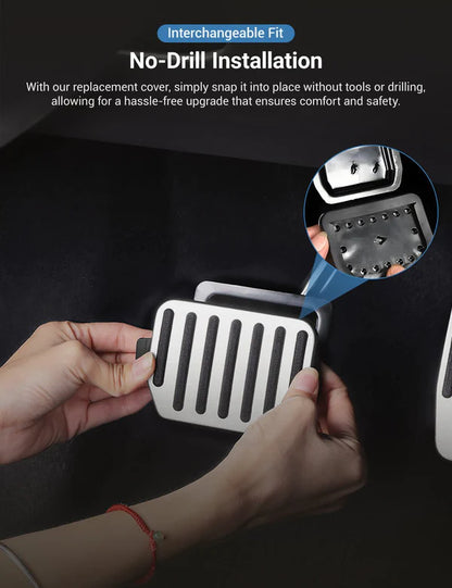 Stainless Steel Gas & Brake Pedal Covers for Tesla Model S/X (2017–2021) | Anti-Slip Performance Pedal Upgrade