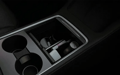 X-Auto Center Console Organizer Storage Box for Tesla Model 3 & Model Y (2021–2023) – Sliding Dual-Layer Design, Flocking or Rubber Material, Anti-Slip & Easy Installation