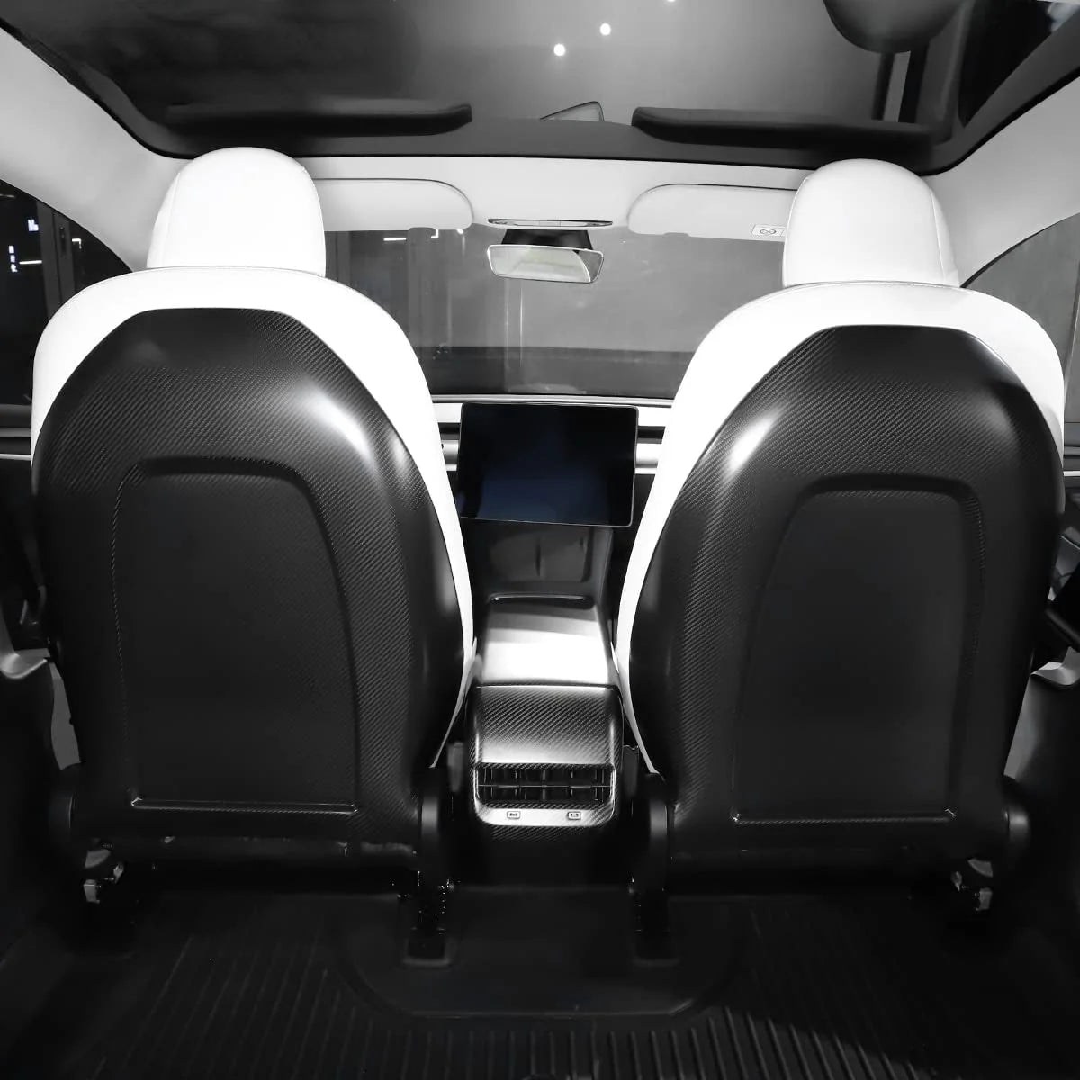 Full Back Seat Replacement for Tesla Model 3 & Model Y – Real Carbon Fiber Interior Upgrade