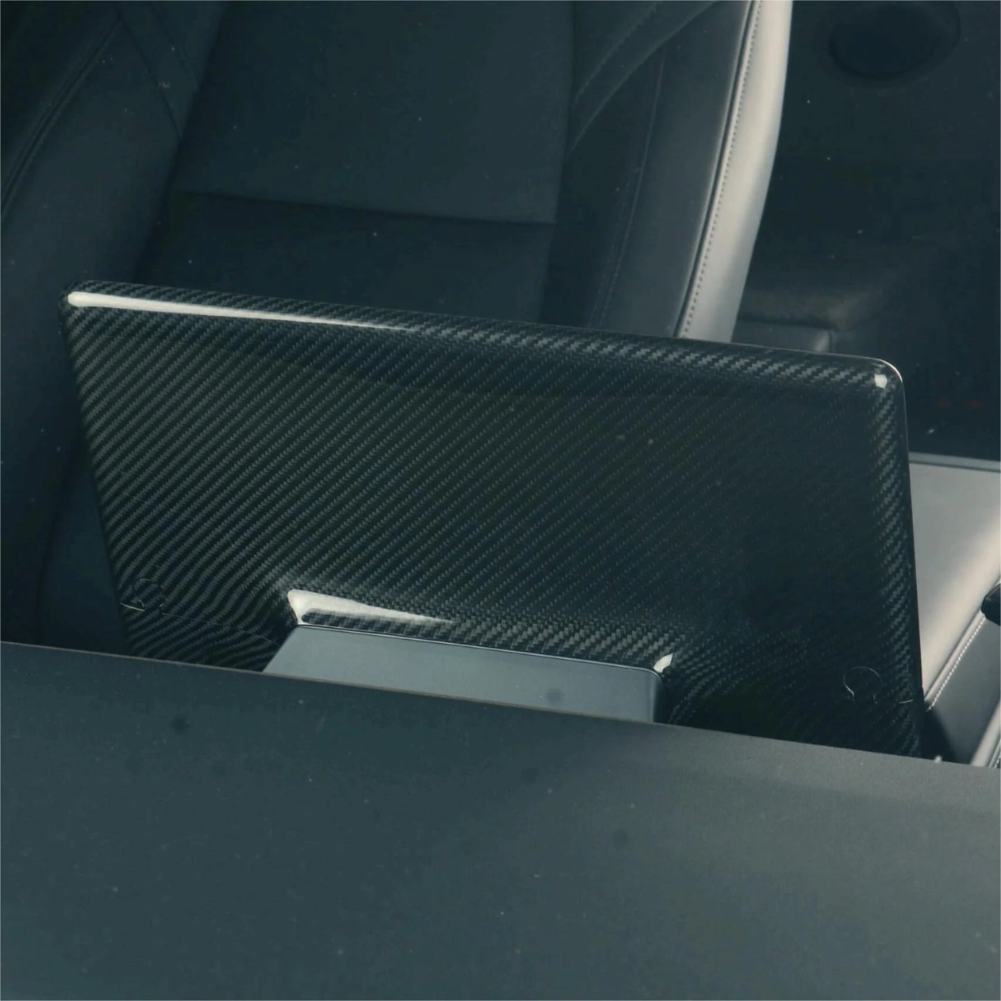 Carbon Fiber Display Cover for Tesla Model 3 & Model Y | Real Carbon Fiber Interior Trim