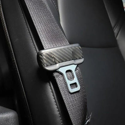 Tesla Model 3 / Model Y Carbon Fiber Seat Belt Buckle Cover Trim – 2PCS Interior Upgrade for Protection, Style & Comfort