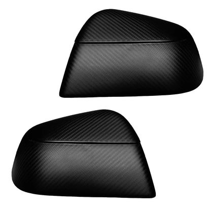 2017–Present Tesla Model 3 Side View Mirror Overlay Cap Covers – Juniper Refresh Style Model Y Design | Real Dry Molded Carbon Fiber (1 Pair)