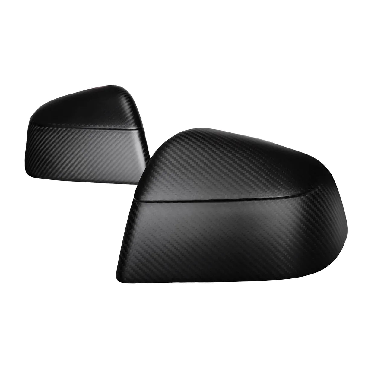 2017–Present Tesla Model 3 Side View Mirror Overlay Cap Covers – Juniper Refresh Style Model Y Design | Real Dry Molded Carbon Fiber (1 Pair)