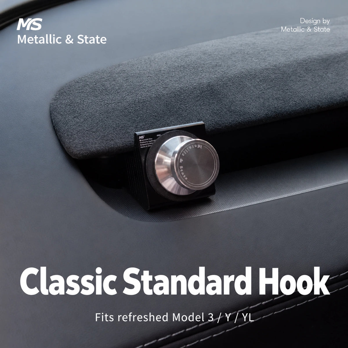 Tesla Model 3 & Model Y Metal Vent Hook with Phone Mount Options - English detail 2