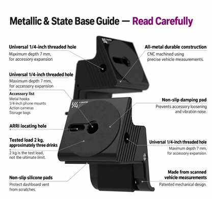 Tesla Model 3 & Model Y Metal Vent Hook with Phone Mount Options - English detail 7