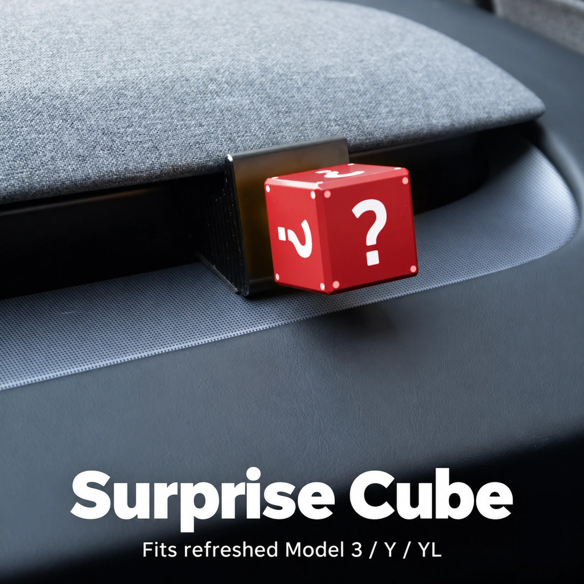 Tesla Model 3 & Model Y Red Surprise Cube Vent Hook - English detail 1