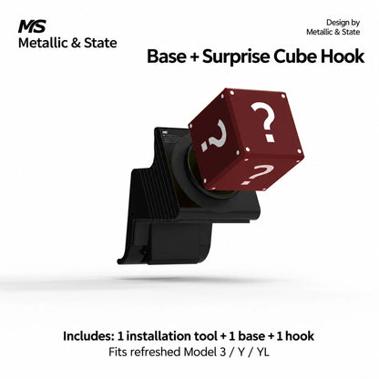 Tesla Model 3 & Model Y Red Surprise Cube Vent Hook - English detail 5