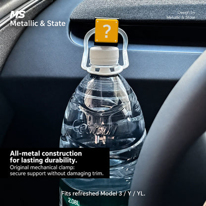 Tesla Model 3 & Model Y Yellow Surprise Cube Vent Hook & Mount - English detail 1