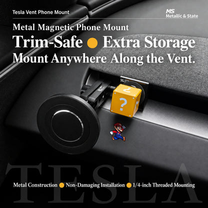 Tesla Model 3 & Model Y Yellow Surprise Cube Vent Hook & Mount - English detail 2