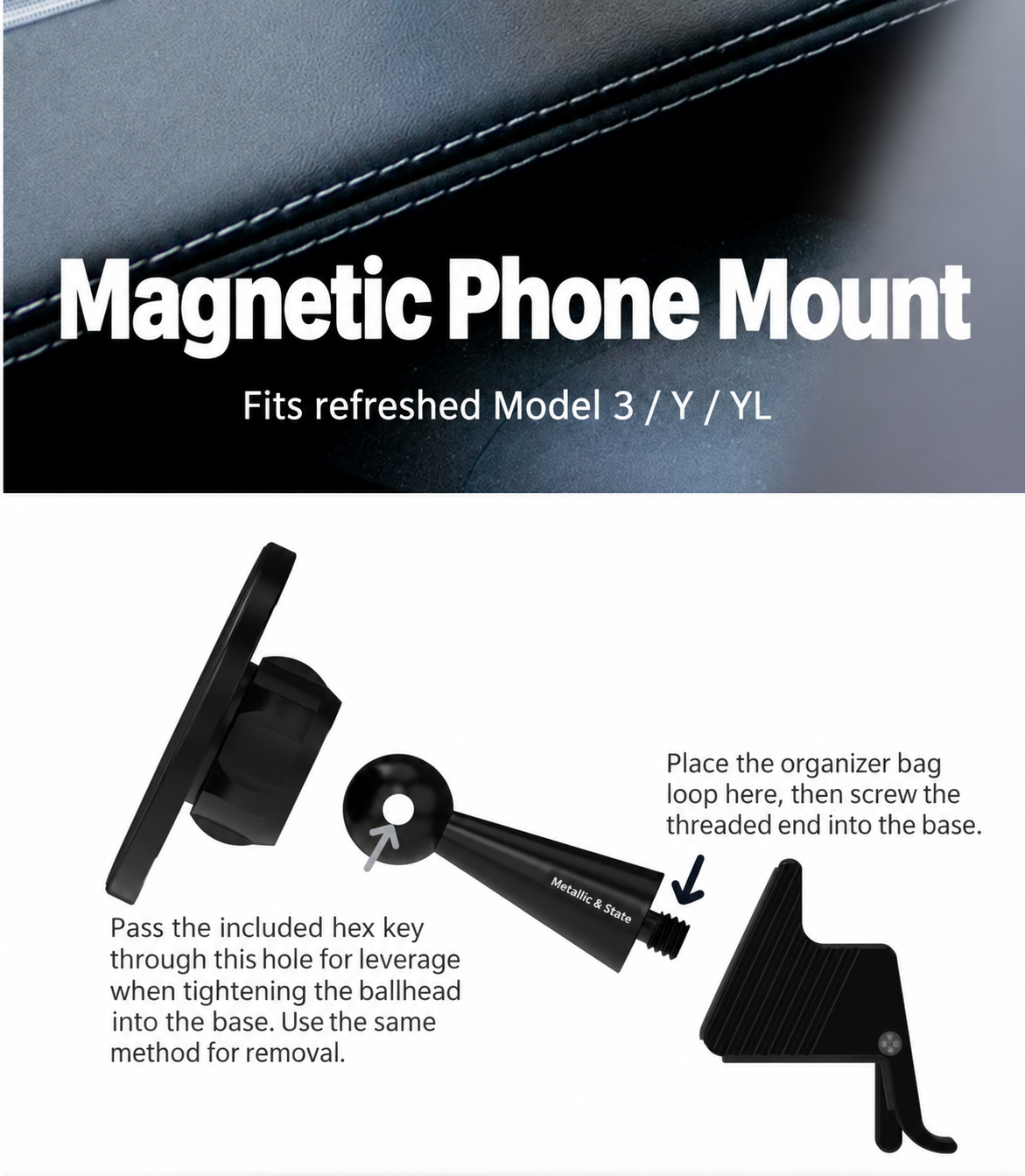 Tesla Model 3 & Model Y Yellow Surprise Cube Vent Hook & Mount - English detail 6