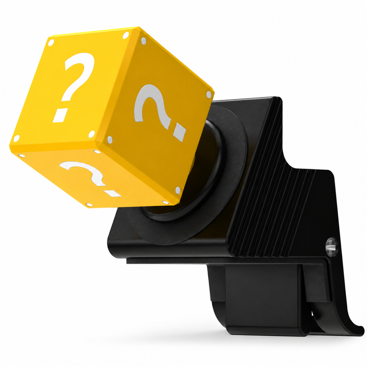 Tesla Model 3 & Model Y Yellow Surprise Cube Vent Hook & Mount on white background