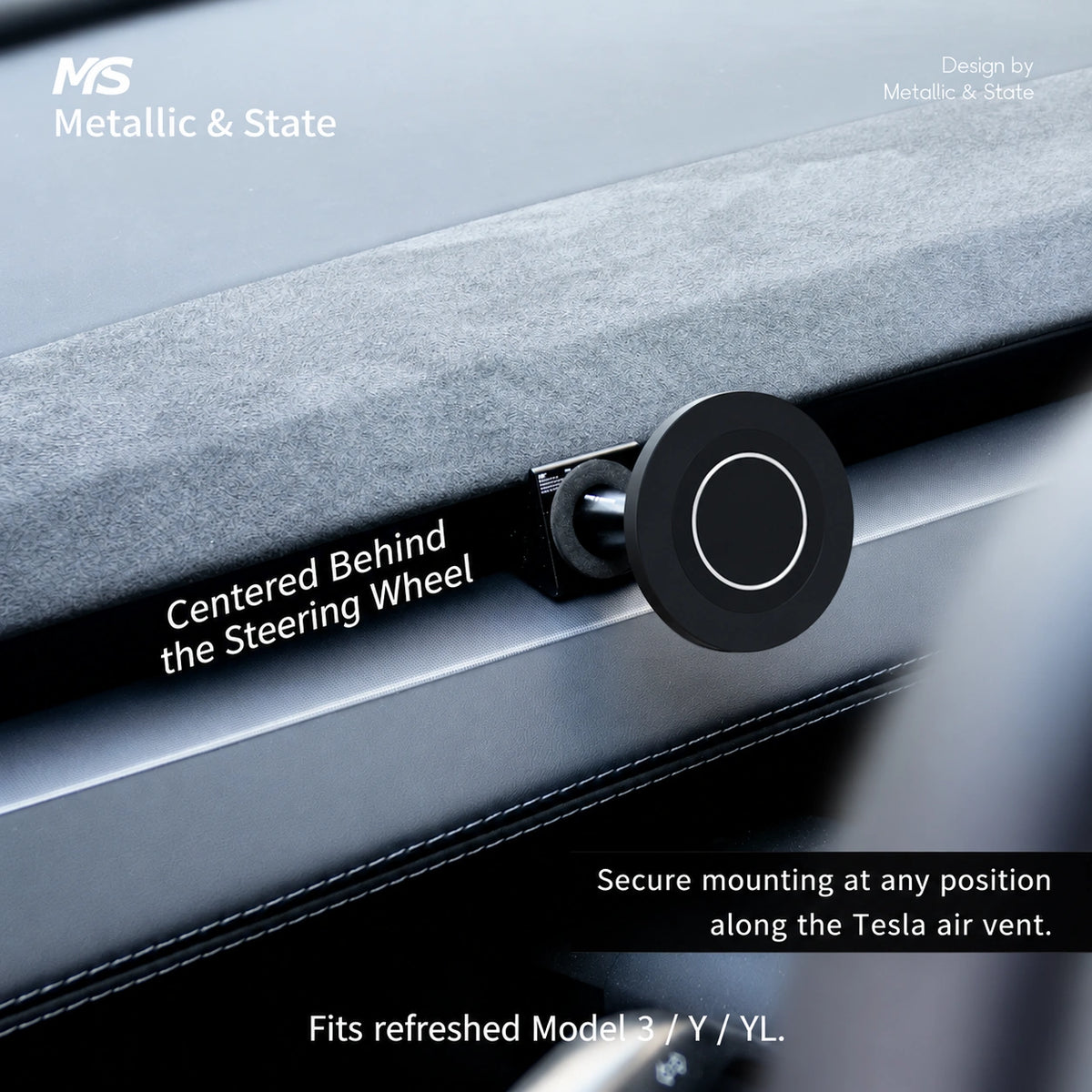 Tesla Model 3 Highland & Model Y Juniper Magnetic Vent Phone Mount - English detail 1