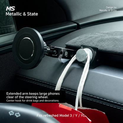 Tesla Model 3 & Model Y Adjustable Metal Phone & Camera Vent Mount - English detail 3