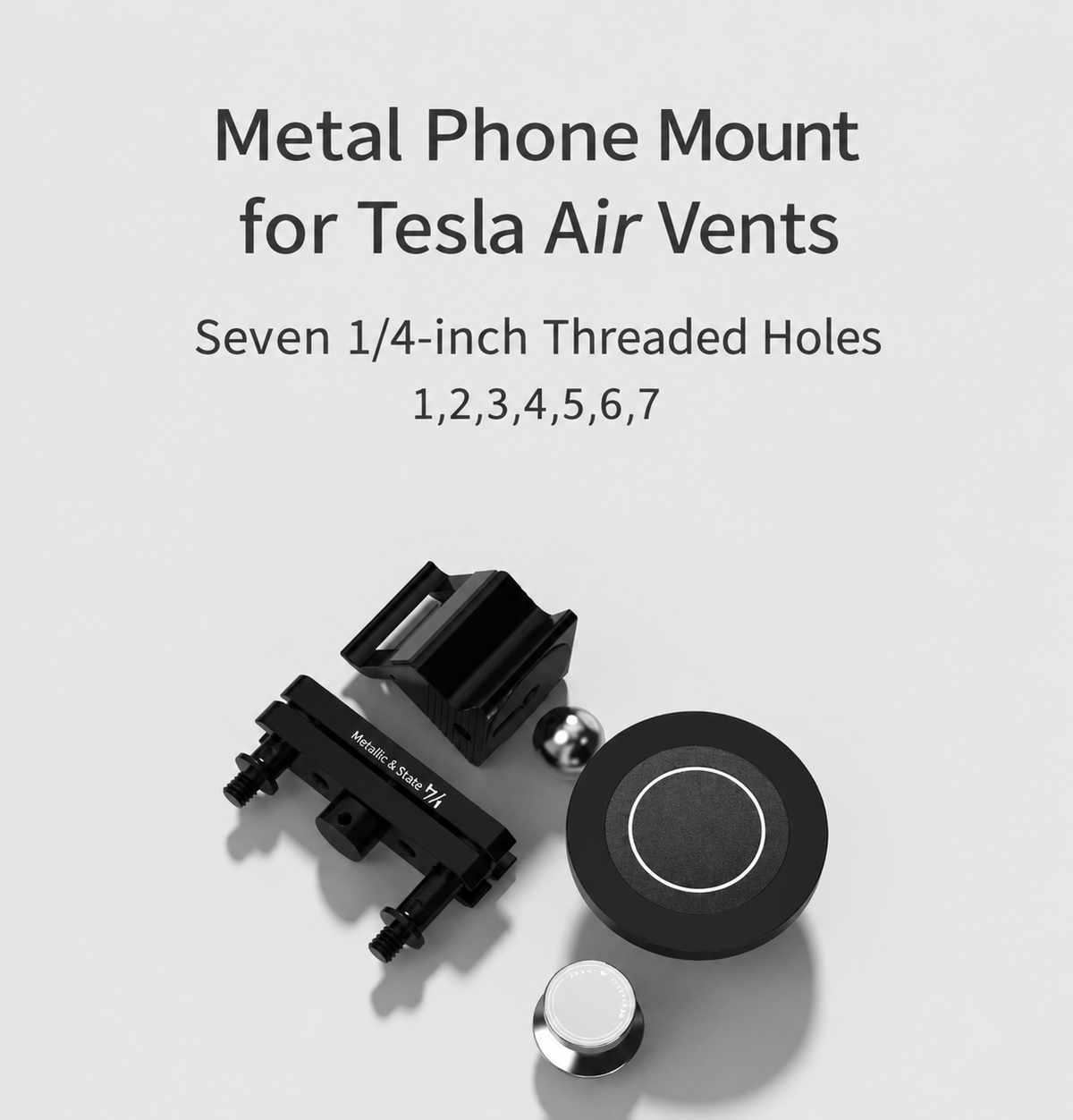 Tesla Model 3 & Model Y Adjustable Metal Phone & Camera Vent Mount - English detail 6