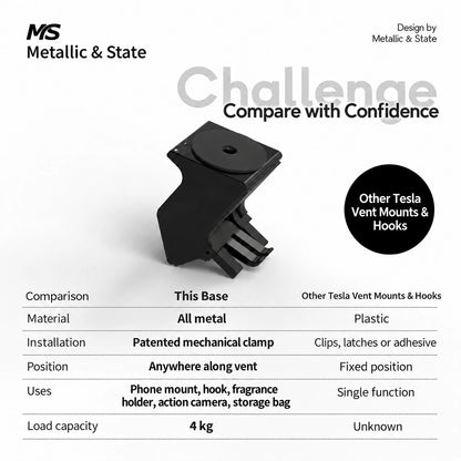 Tesla Model 3 Legacy & Model Y Metal Vent Hooks and Mount Kits - English detail 1