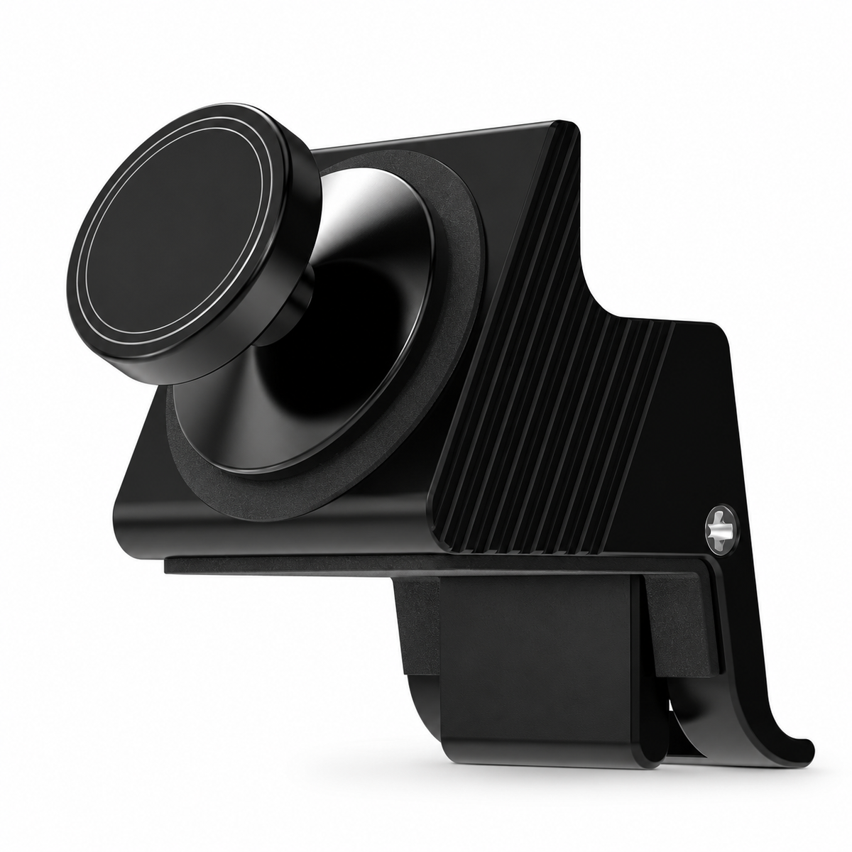 Tesla Model 3 & Model Y Black Aluminum Vent Hook & Organizer on white background
