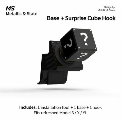 Tesla Model 3 & Model Y Black Surprise Cube Vent Hook - English detail 2