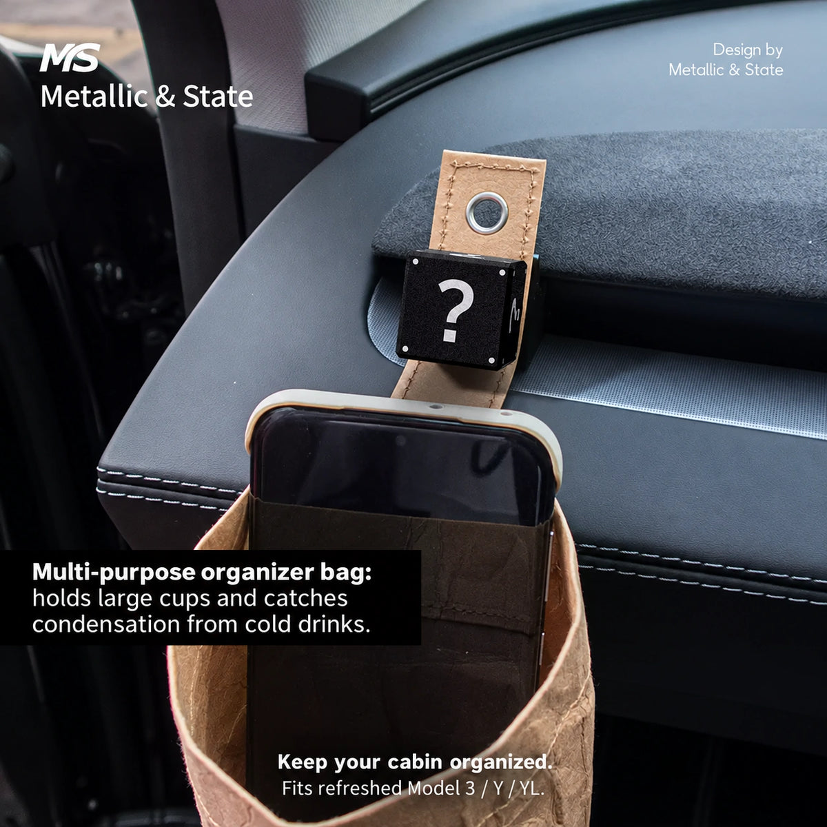 Tesla Model 3 & Model Y Black Surprise Cube Vent Hook - English detail 3