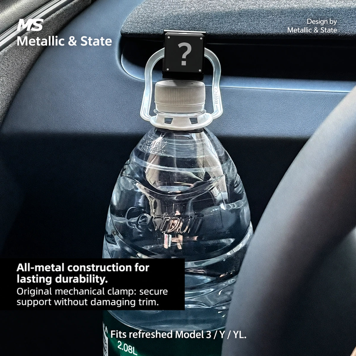 Tesla Model 3 & Model Y Black Surprise Cube Vent Hook - English detail 4