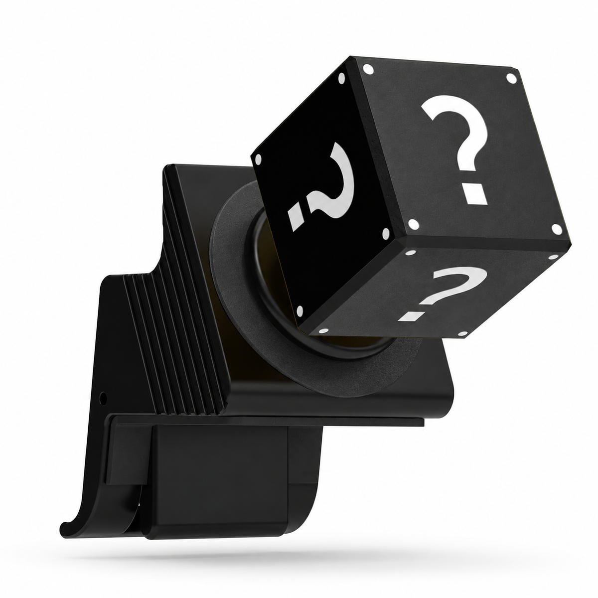 Tesla Model 3 & Model Y Black Surprise Cube Vent Hook on white background