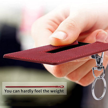 Non-Slip Leather Key Card Cover for Tesla | Slim Protective Tesla Key Card Holder with Key Ring