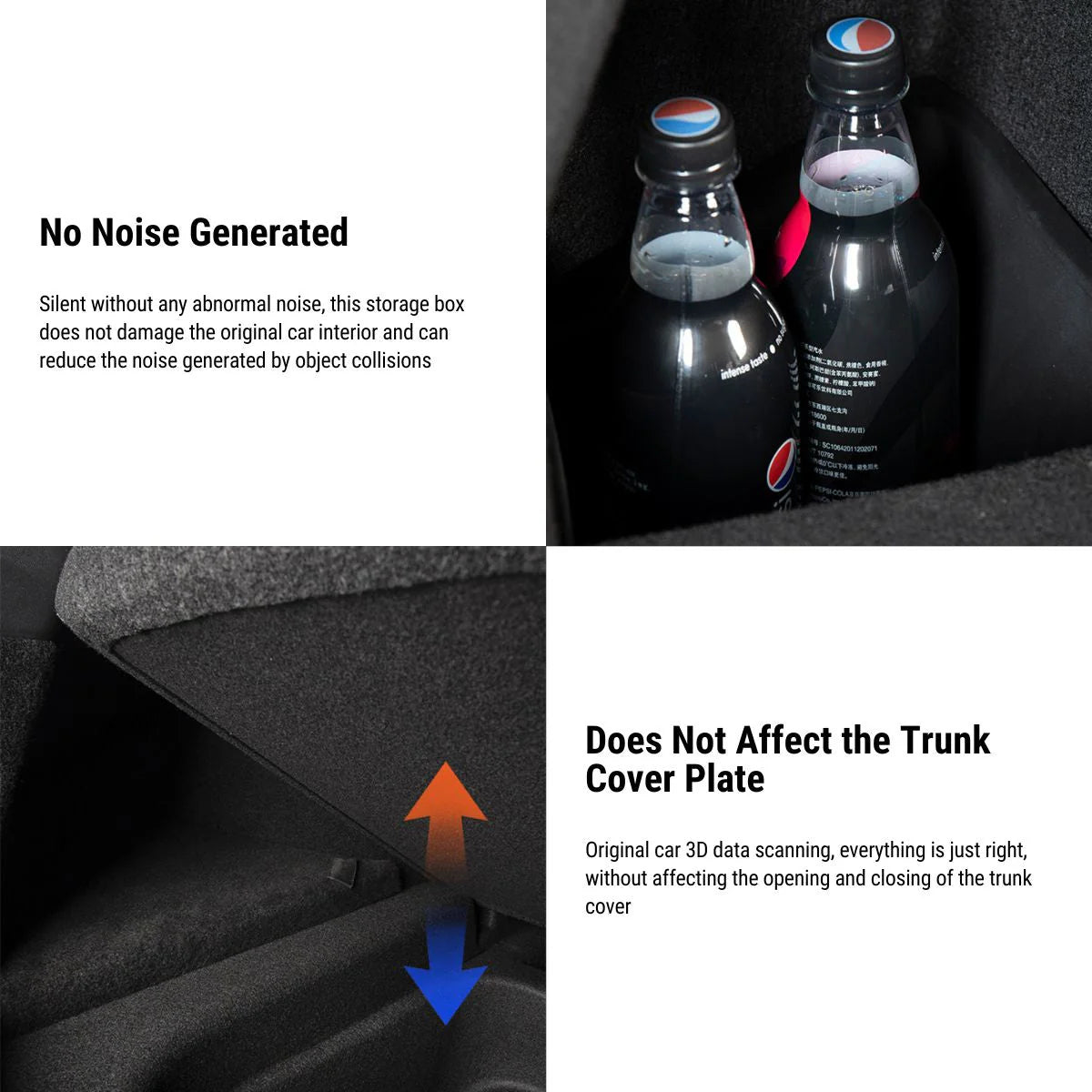 Left Side Trunk Organizer for Tesla Model 3 (2017–2023) – OEM-Fit TPE Storage Box with Flocked Cover