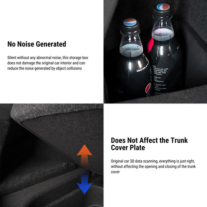Left Side Trunk Organizer for Tesla Model 3 (2017–2023) – OEM-Fit TPE Storage Box with Flocked Cover