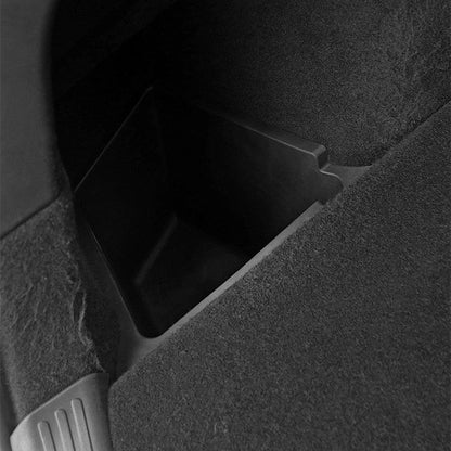 Original Fit Trunk Side Storage Box Set for Tesla Model Y (Left & Right) | Durable TPE Waterproof Organizers with Flocked Lids