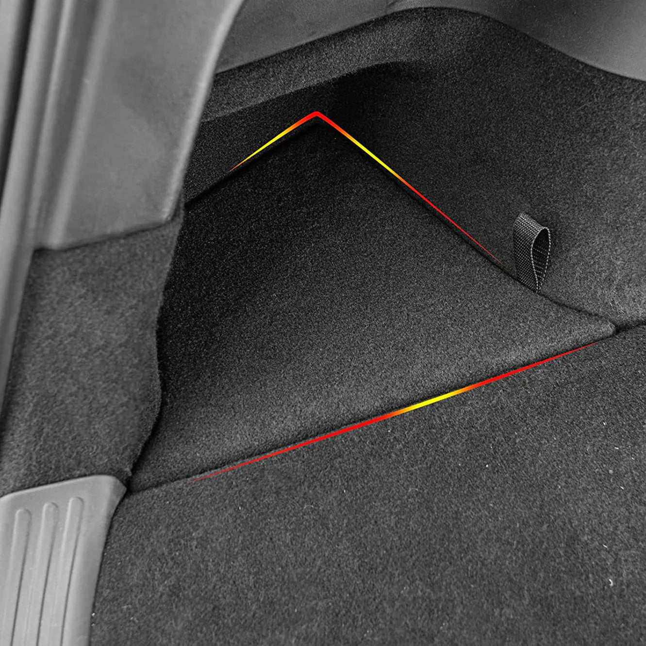 Original Fit Trunk Side Storage Box Set for Tesla Model Y (Left & Right) | Durable TPE Waterproof Organizers with Flocked Lids