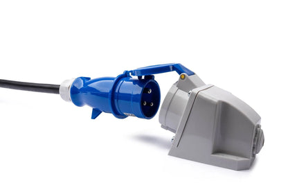Portable Type 2 EV Charger | 32A 250V | 3-Pin Blue CEE Plug | 16ft Cable | Adjustable Amperage | IP55