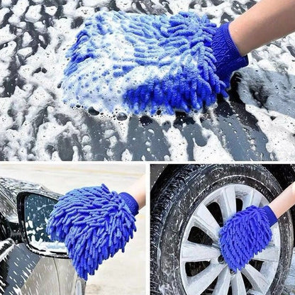 Premium Chenille Microfiber Car Wash Gloves (2-Pack) – Scratch-Free Cleaning Mitts for Tesla Model 3 Model Y Model S Mode X & All Vehicles  car wash towels