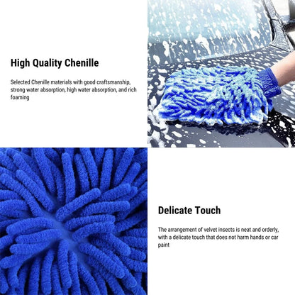 Premium Chenille Microfiber Car Wash Gloves (2-Pack) – Scratch-Free Cleaning Mitts for Tesla Model 3 Model Y Model S Mode X & All Vehicles  car wash towels