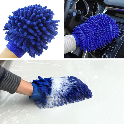 Premium Chenille Microfiber Car Wash Gloves (2-Pack) – Scratch-Free Cleaning Mitts for Tesla Model 3 Model Y Model S Mode X & All Vehicles  car wash towels
