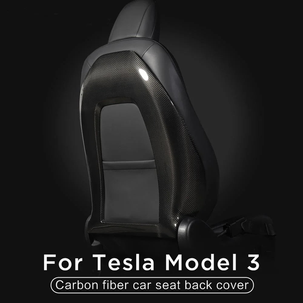Real Carbon Fiber Back Seat Cover for Tesla Model 3 & Model Y | OEM Replacement Interior Upgrade