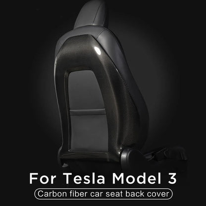 Real Carbon Fiber Back Seat Cover for Tesla Model 3 & Model Y | OEM Replacement Interior Upgrade