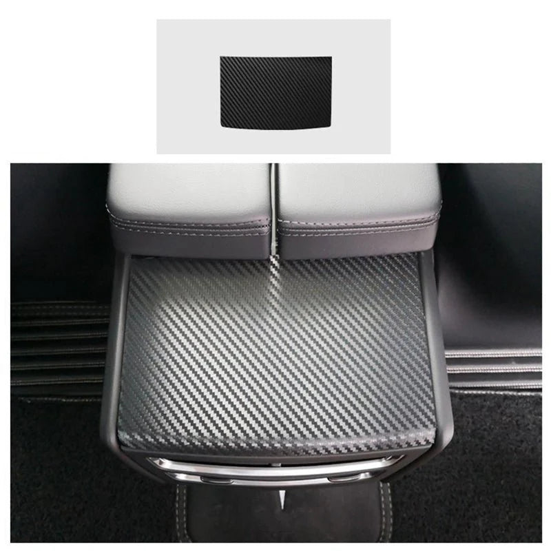 Real Carbon Fiber Rear Air Vent Frame Trim for Tesla Model S/X (2017–2019) – High-Adhesion Protective Interior Cover