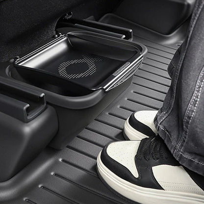 Rear Center Console Organizer for Tesla Model Y Juniper (Custom-Fit ABS | Magnetic Flip-Cover | Gap-Filling Design)