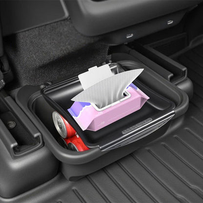 Rear Center Console Organizer for Tesla Model Y Juniper (Custom-Fit ABS | Magnetic Flip-Cover | Gap-Filling Design)