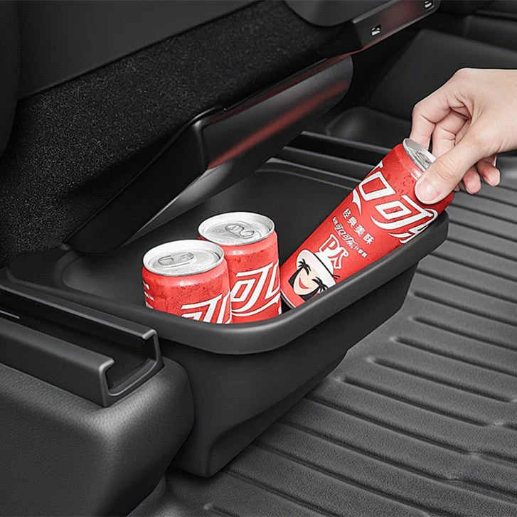 Rear Center Console Organizer for Tesla Model Y Juniper (Custom-Fit ABS | Magnetic Flip-Cover | Gap-Filling Design)