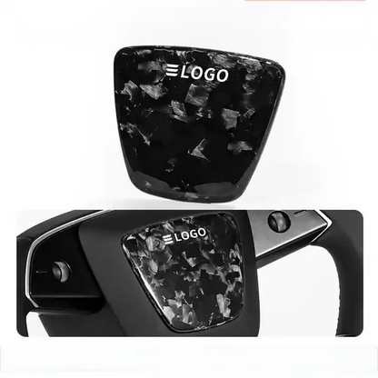 Real Dry Carbon Fiber Airbag Trim Cover for Tesla Model Y Juniper & Model 3 Highland (2024+) – Precision-Fit Interior Airbag Panel Overlay, Lightweight & Scratch-Resistant Carbon Fiber Accessory