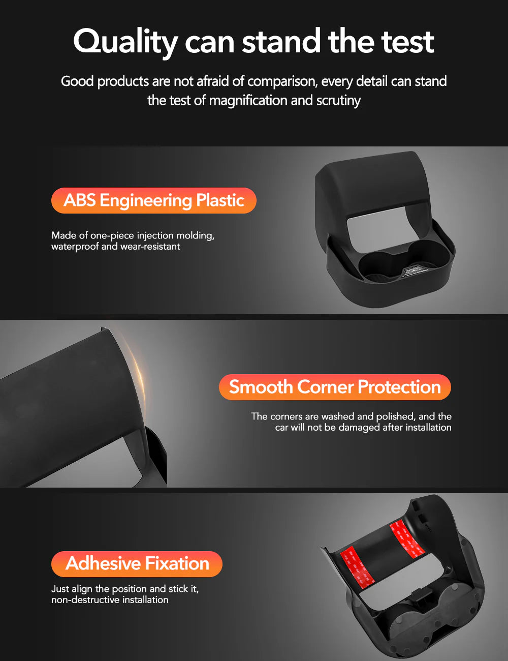 Rear Air Vent Cup Holder & Storage Organizer for Tesla Model 3 (2020–2023.10) & Model Y (2017–2024)